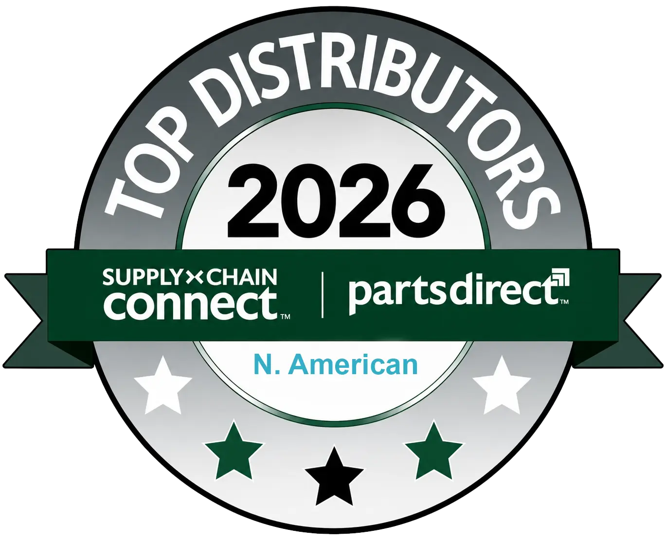 2026 Top North American Electronics Distributor recognition